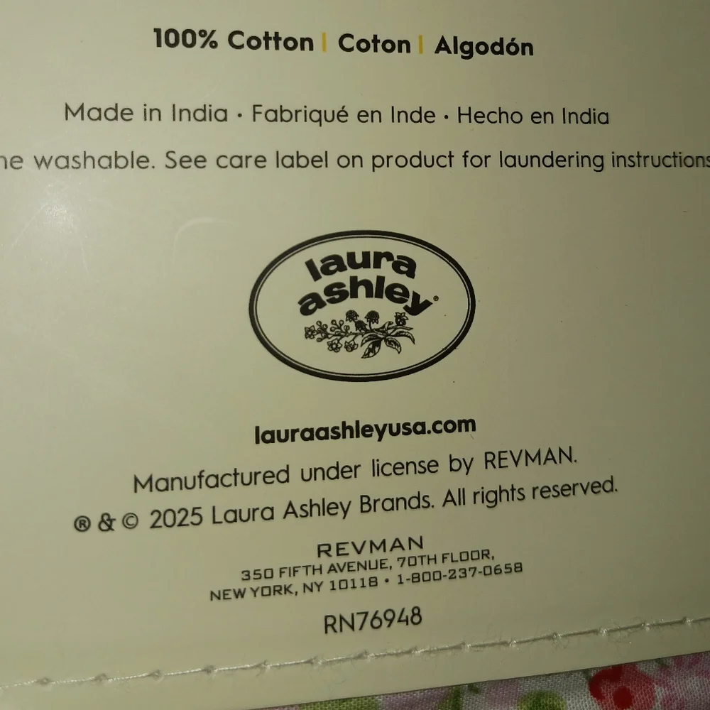 Laura Ashley Emogene Pink Floral Cotton Percale Sheet Set